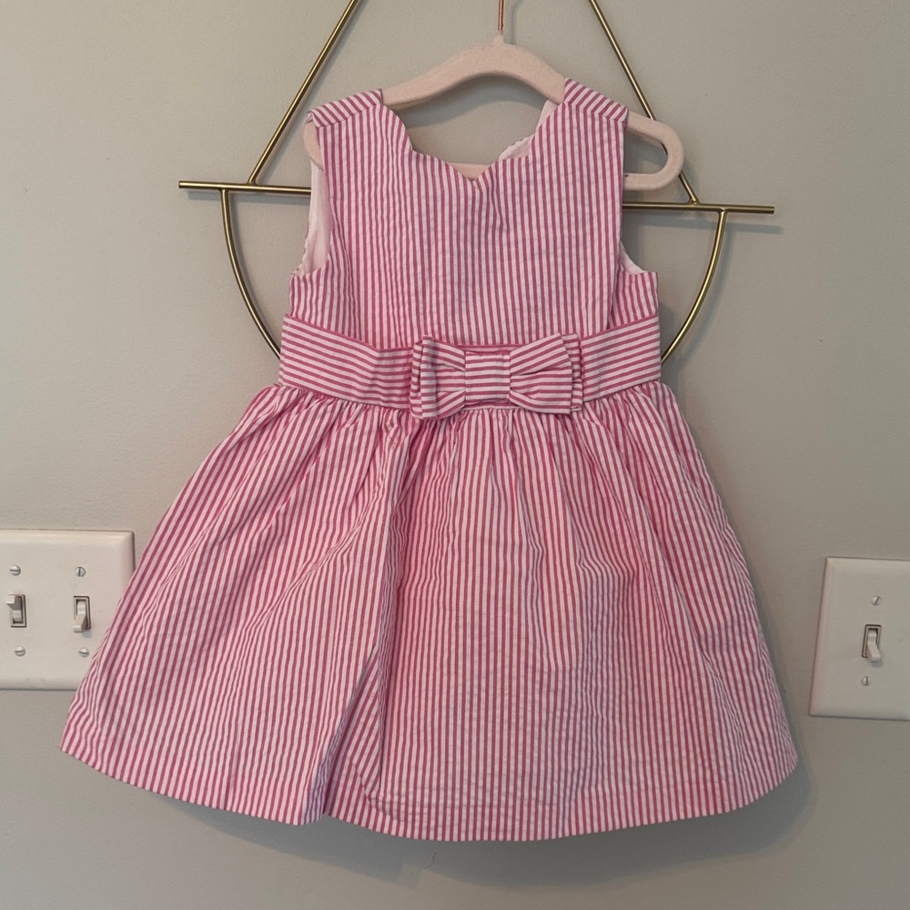crown & ivy Pink Striped Kids Dress with Bow